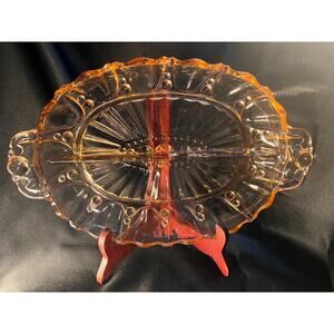 Vintage Pink Depression Glass Relish Dish